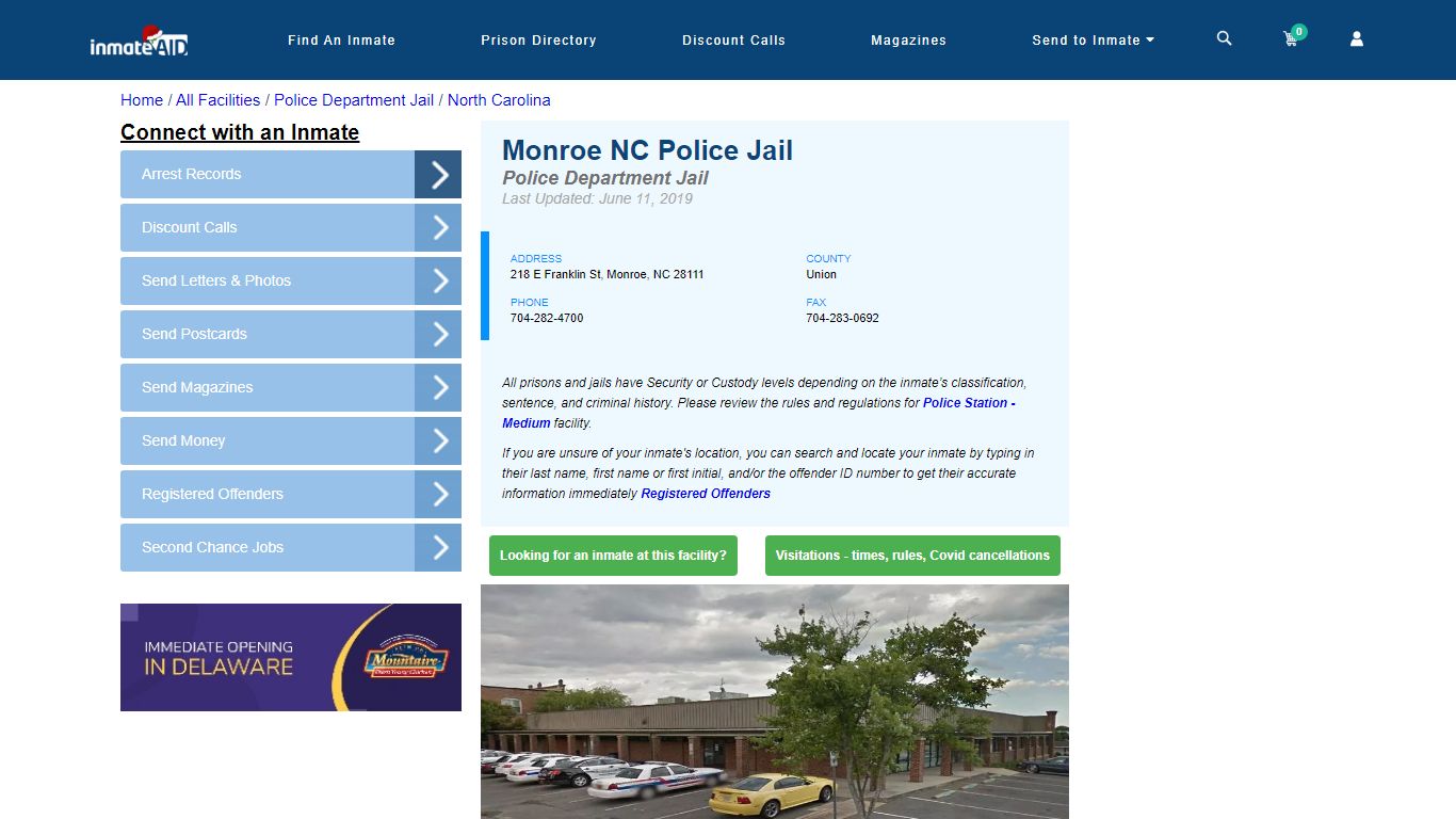 Monroe NC Police Jail & Inmate Search - Monroe, NC