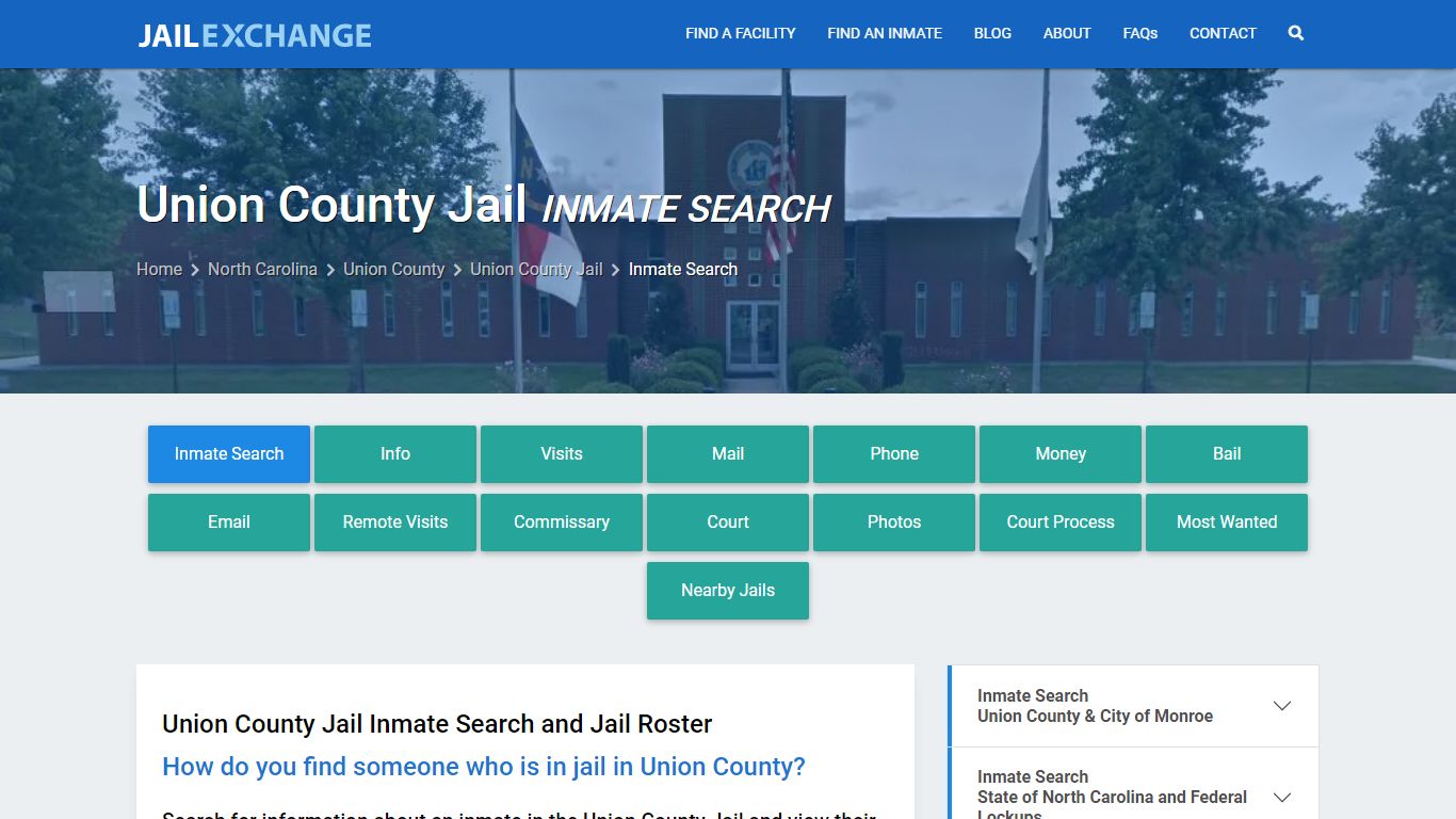 Inmate Search: Roster & Mugshots - Union County Jail, NC